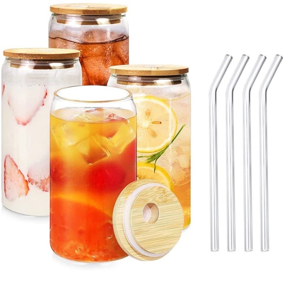 16oz GLASS CUPS (set of 4) - Picture 1 of 7